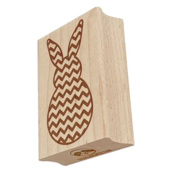 Bunny Pattern ZigZag Lines Easter Rabbit Rectangle Rubber Stamp for Stamping Crafting {7}