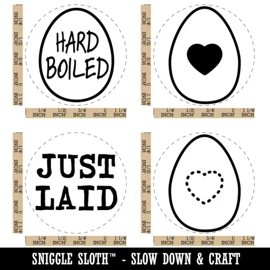 Egg Just Laid Heart Hard Boiled Rubber Stamp Set for Stamping Crafting Planners {1}