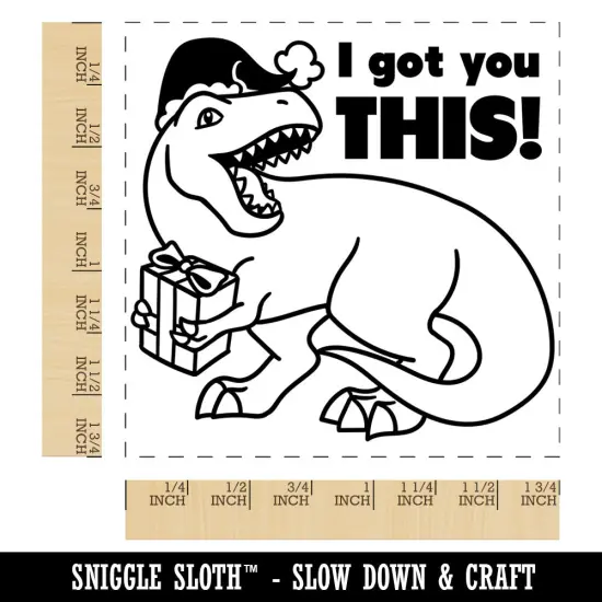 T-Rex I Got You This Gift Tyrannosaurus Rex Christmas Dinosaur Square Rubber Stamp for Stamping Crafting {1}