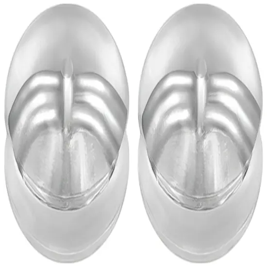 2 14K White Gold Friction Ear Nut with Silicone Cushion 6.5mm Wide x 5.2mm High {1}