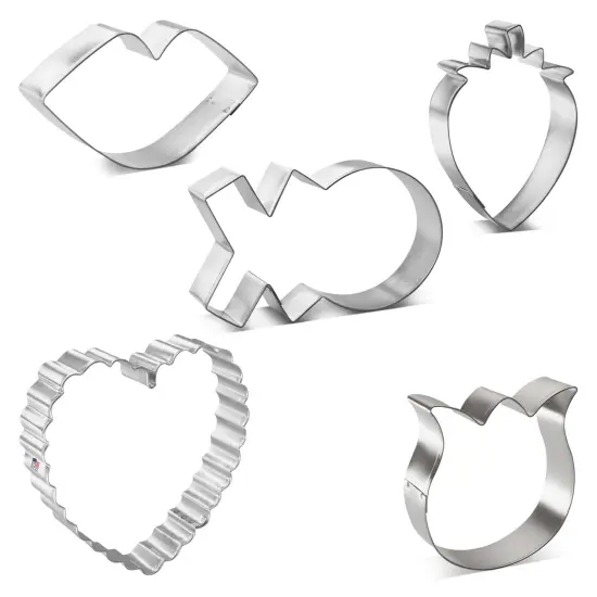 CookieCutter.com Valentine 5 Piece Set Sizes 3.25 in to 4.25 in Tin Plate Steel Handmade in USA {4}