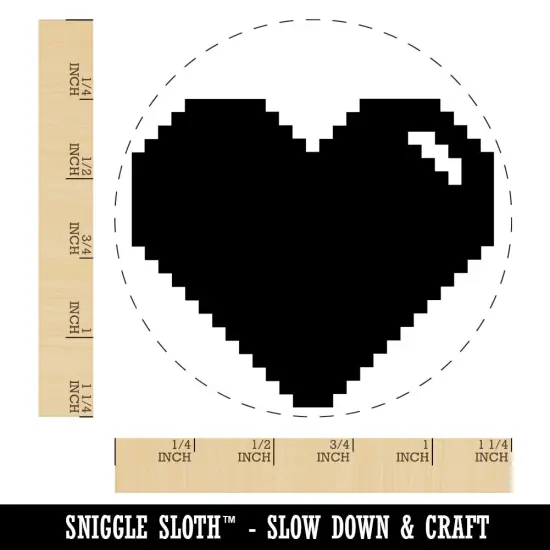 Pixel Digital Filled Heart Gaming Life Rubber Stamp for Stamping Crafting Planners {1}