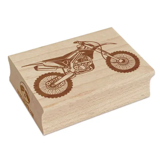 Dirt Bike Off Road Recreation Vehicle Rectangle Rubber Stamp for Stamping Crafting {7}