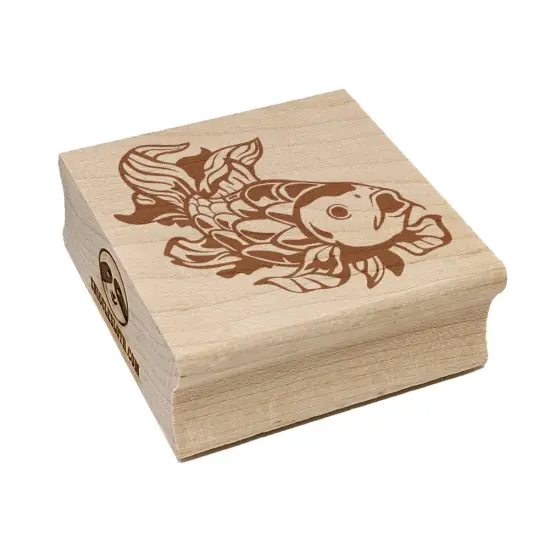Elegant Koi Fish Square Rubber Stamp for Stamping Crafting {7}