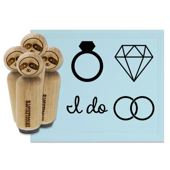 Wedding I Do Diamond Ring Engagement Rubber Stamp Set for Stamping Crafting Planners {7}