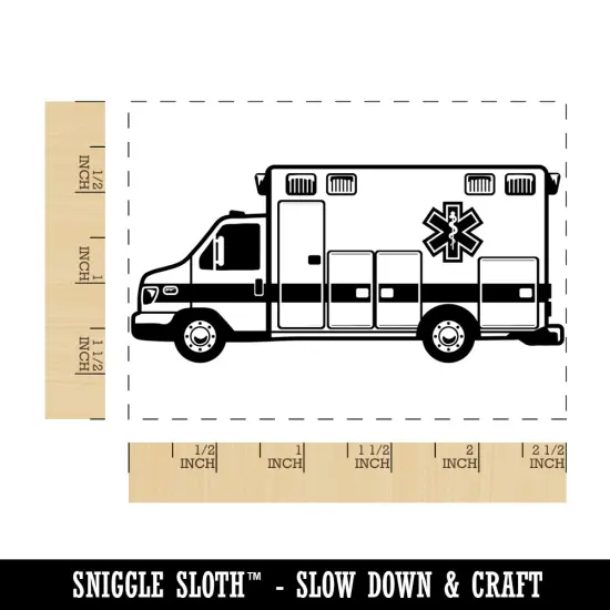 Ambulance EMT Emergency Service Vehicle Rectangle Rubber Stamp for Stamping Crafting {1}