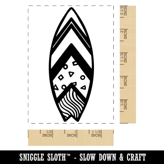 Summer Beach Surfboard Rectangle Rubber Stamp for Stamping Crafting {1}