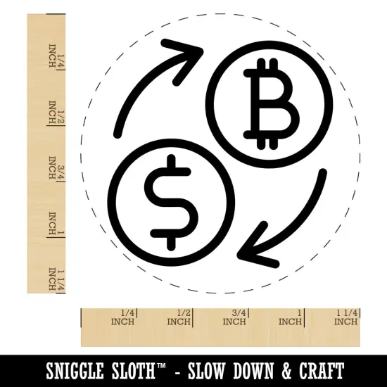 Money Exchange Bitcoin to USD Dollar Rubber Stamp for Stamping Crafting Planners {1}