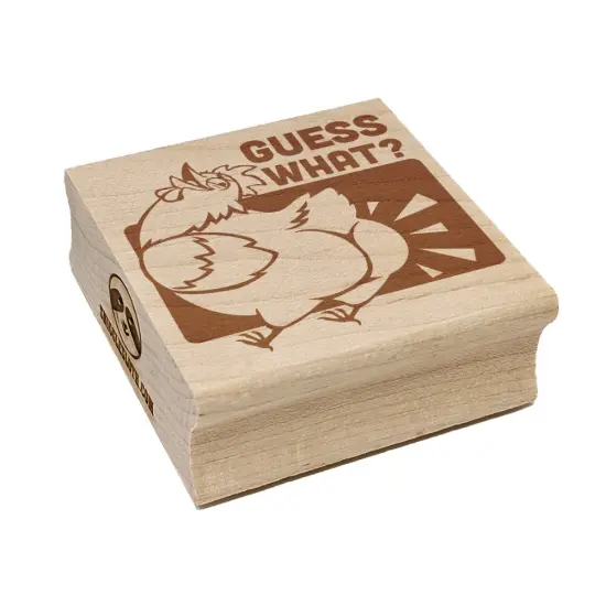 Guess What Chicken Butt Funny Square Rubber Stamp for Stamping Crafting {2}