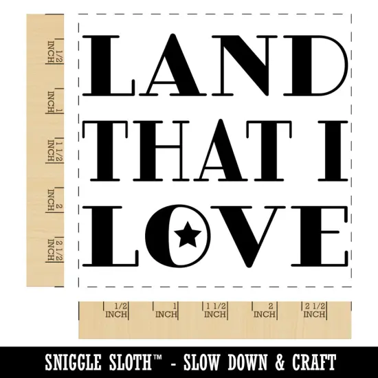 Land That I Love Patriotic USA Square Rubber Stamp for Stamping Crafting {1}