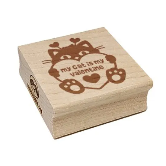 My Cat is My Valentine Valentine's Day Square Rubber Stamp for Stamping Crafting {7}