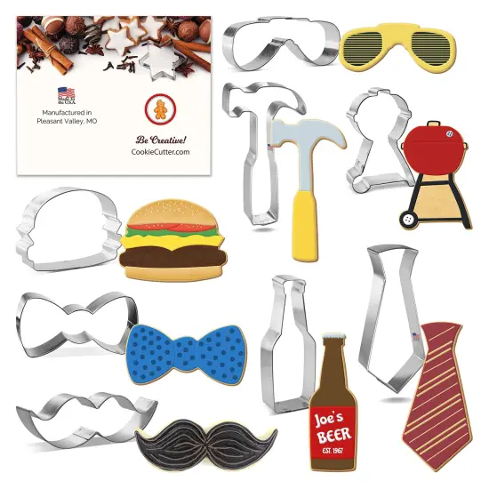 CookieCutter.com Fathers Day Cookie Cutter Set 8 Pc - Foose Cookie Cutters - USA Tin Plated Steel {5}