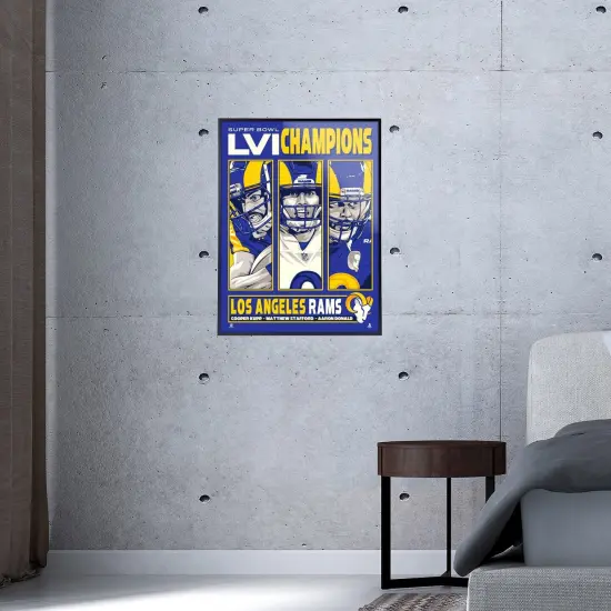 Phenom Gallery Los Angeles Rams Super Bowl LVI Champs 18" x 24" Deluxe Framed Serigraph {6}