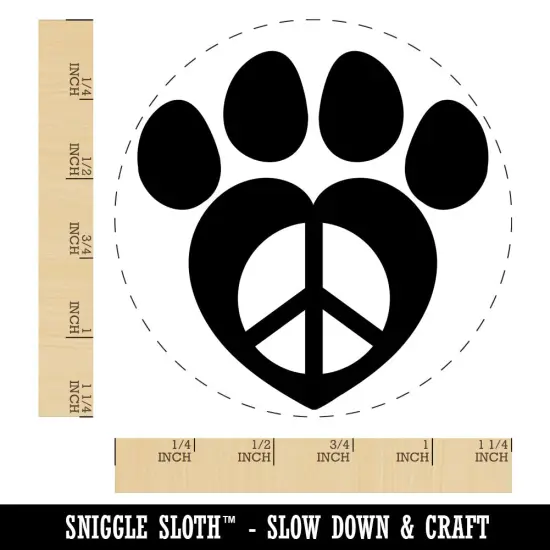 Paw Print Dog Cat Heart Peace Sign Rubber Stamp for Stamping Crafting Planners {1}