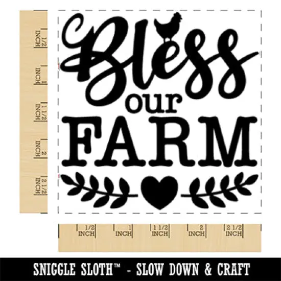 Bless Our Farm Square Rubber Stamp for Stamping Crafting {1}