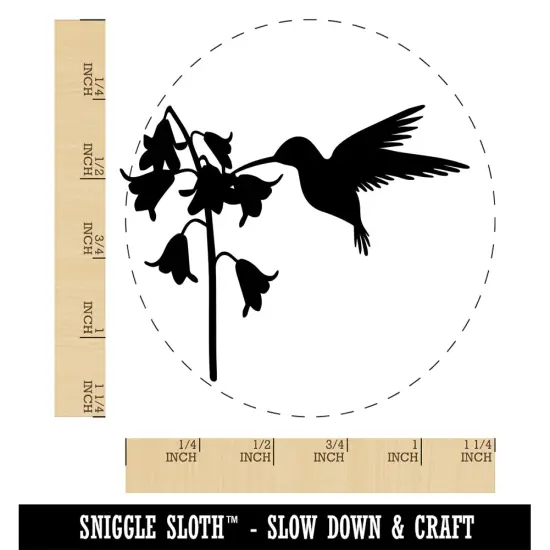 Hummingbird and Flower Rubber Stamp for Stamping Crafting Planners {1}