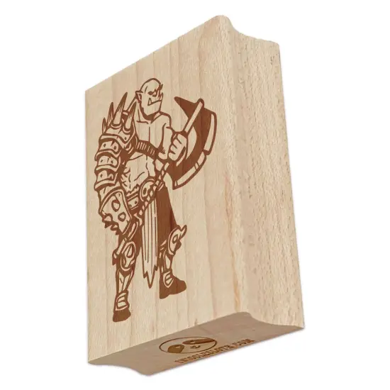 Orc Warrior Berserker Dungeons and Dragons Monster Rectangle Rubber Stamp for Stamping Crafting {2}