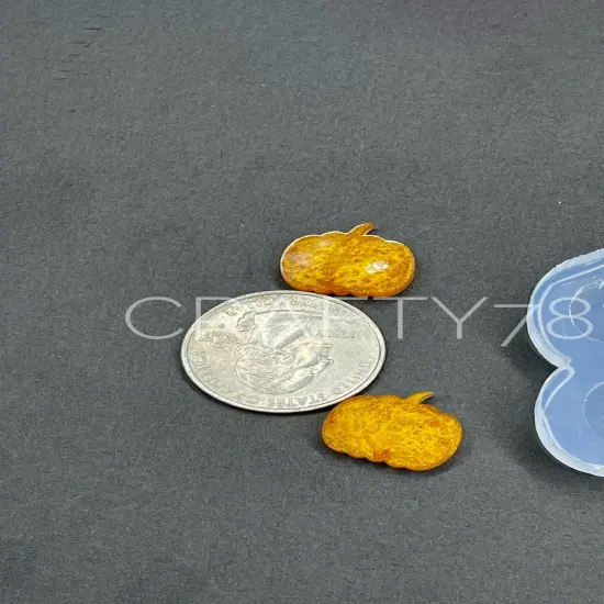 Pumpkin Stud Earring Silicone Mold(A6) {2}