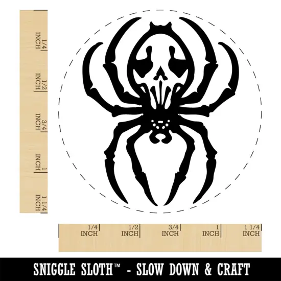 Spooky Spider with Skeleton Skull Markings Rubber Stamp for Stamping Crafting Planners {1}