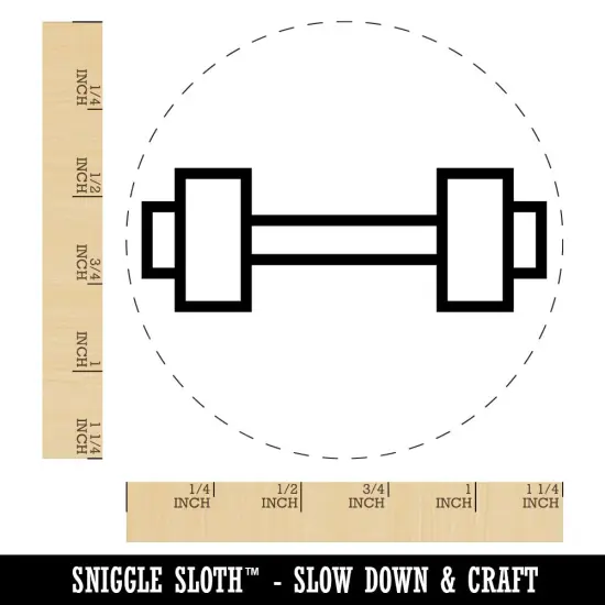 Dumbbell Barbell Weight Lifting Outline Rubber Stamp for Stamping Crafting Planners {1}