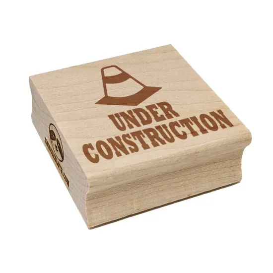 Under Construction Traffic Cone Teacher Motivation Square Rubber Stamp for Stamping Crafting {7}