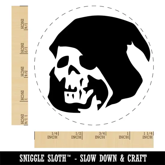 Grim Reaper Death Skeleton Hooded Head Halloween Rubber Stamp for Stamping Crafting Planners {1}