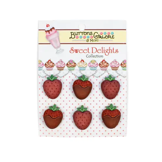 Buttons Galore and More Craft & Sewing Buttons - Strawberries - 18 Buttons {2}