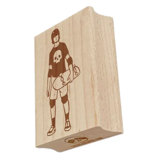 Skater Skateboard Man Extreme Sports Rectangle Rubber Stamp for Stamping Crafting {7}