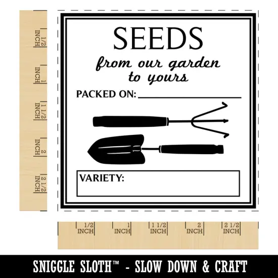 Seeds From Our Garden to Yours Gardening Square Rubber Stamp for Stamping Crafting {1}