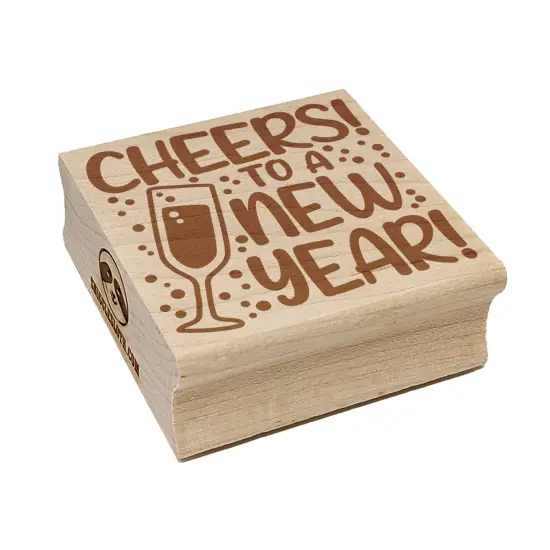 Cheers to a New Year Square Rubber Stamp for Stamping Crafting {2}