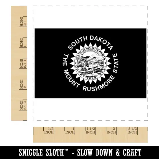 South Dakota State Flag Square Rubber Stamp for Stamping Crafting {1}