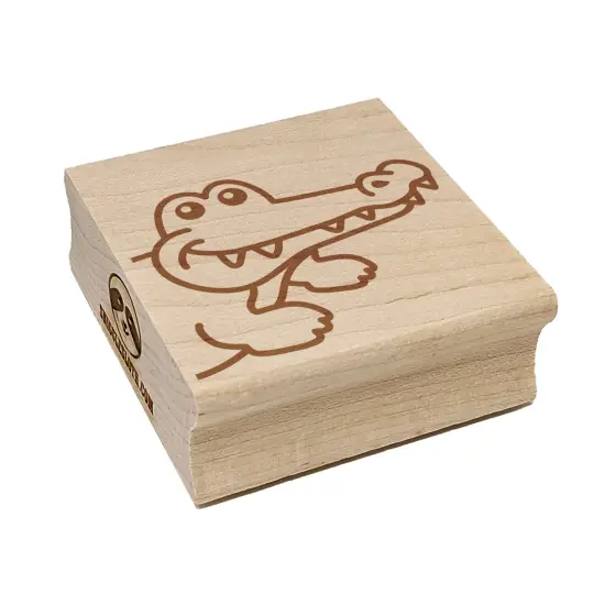 Peeking Alligator Square Rubber Stamp for Stamping Crafting {7}