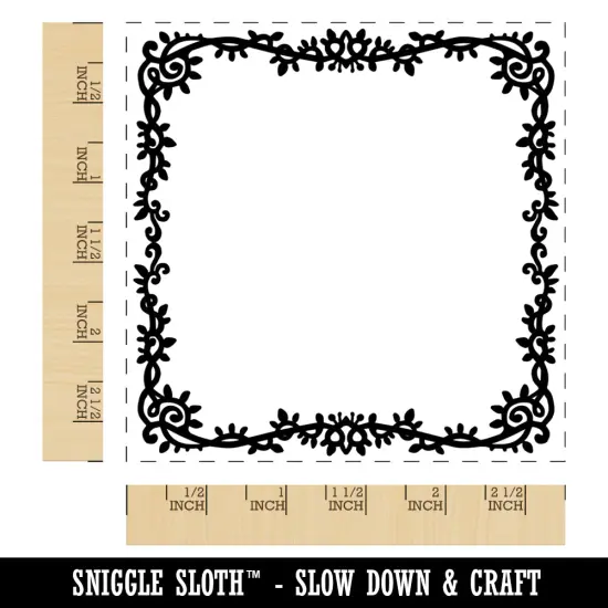 Decorative Ivy Frame Square Rubber Stamp for Stamping Crafting {1}