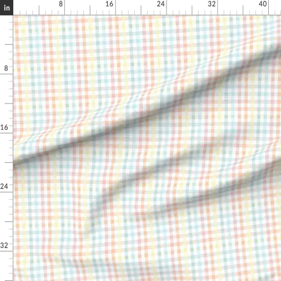 Various Fabrics by the Yard or Fat Quarter Easter Plaid Spring Pastel Gingham Check Rainbow Custom Printed Fabric by Spoonflower {1}