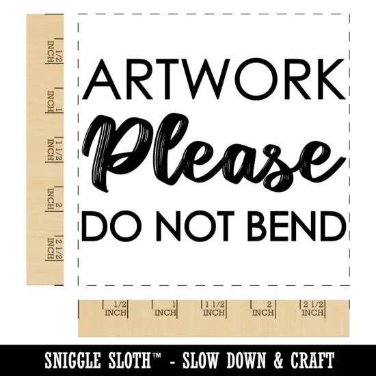 Artwork Please Do Not Bend Square Rubber Stamp for Stamping Crafting {1}