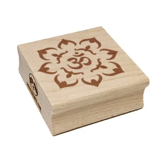 Om Aum Ohm Meditation Mandala Symbol Square Rubber Stamp for Stamping Crafting {7}