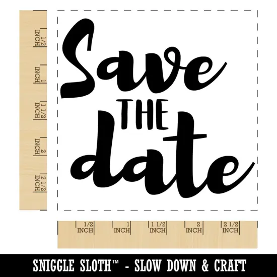 Save the Date Wedding Invitation Square Rubber Stamp for Stamping Crafting {1}