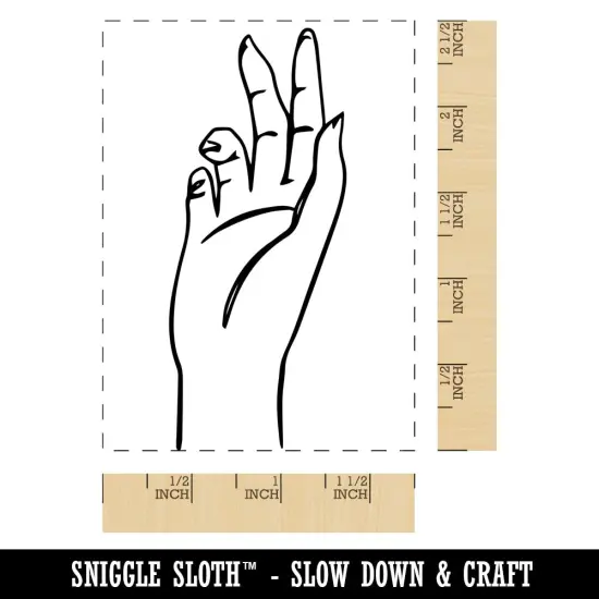 Gentle Hand Palm Rectangle Rubber Stamp for Stamping Crafting {1}