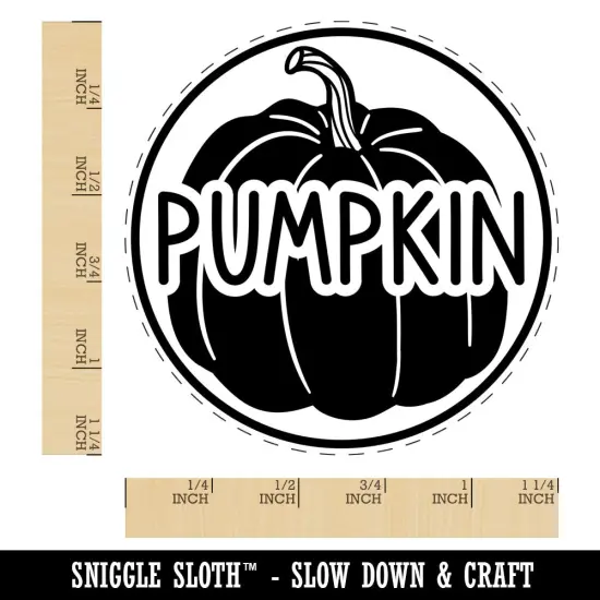 Pumpkin Text with Image Flavor Scent Fall Thanksgiving Halloween Rubber Stamp for Stamping Crafting Planners {1}