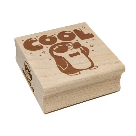 Cool Penguin Square Rubber Stamp for Stamping Crafting {7}