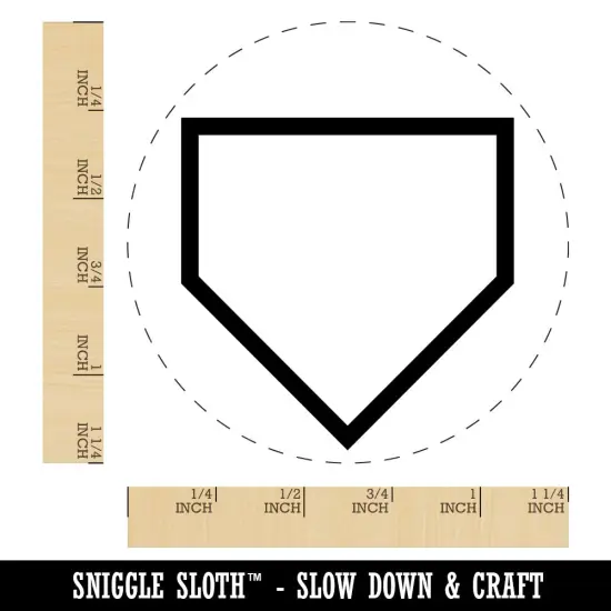 Home Plate Baseball Outline Rubber Stamp for Stamping Crafting Planners {1}