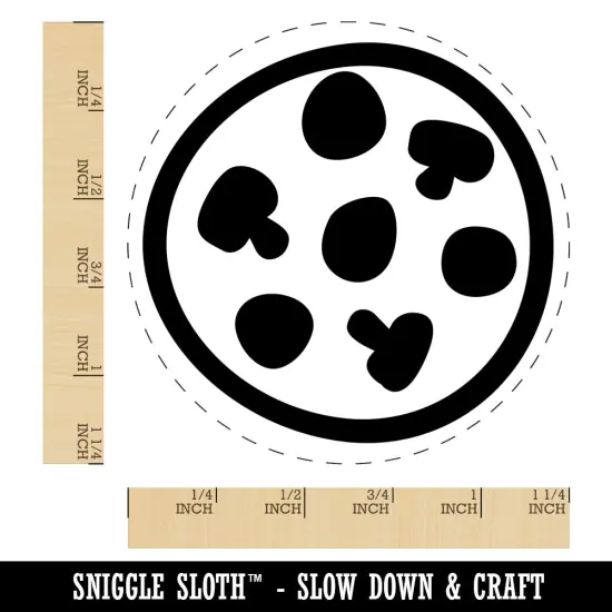 Pepperoni Mushroom Pizza Doodle Rubber Stamp for Stamping Crafting Planners {1}