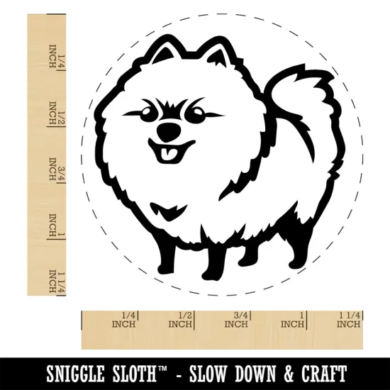 Perky Pomeranian Pup Dog Pet Rubber Stamp for Stamping Crafting Planners {1}