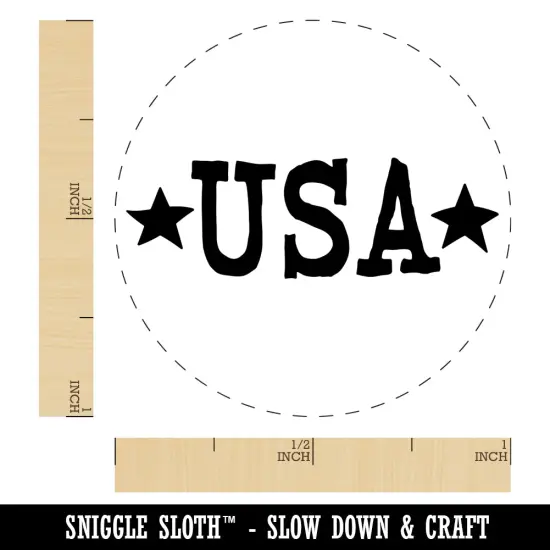 USA with Stars Patriotic Fun Text Rubber Stamp for Stamping Crafting Planners {1}