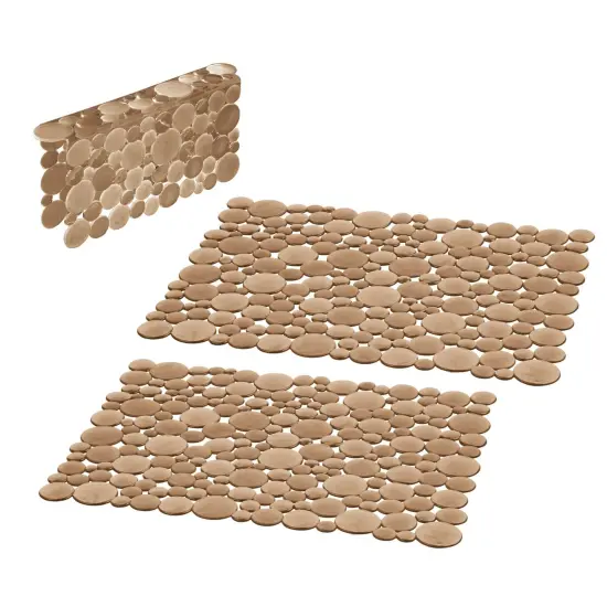 mDesign Plastic Kitchen Sink Protector Set, Bubble Design, Set of 3 {4}