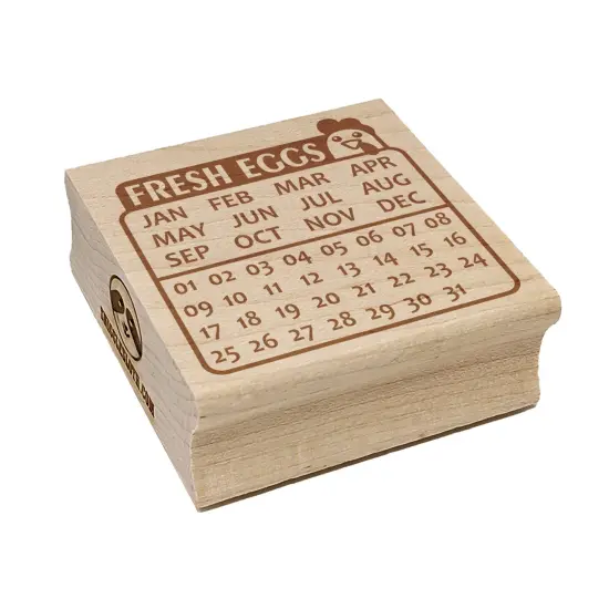 Fresh Eggs Cute Chicken Egg Calendar for Carton Square Rubber Stamp for Stamping Crafting {7}