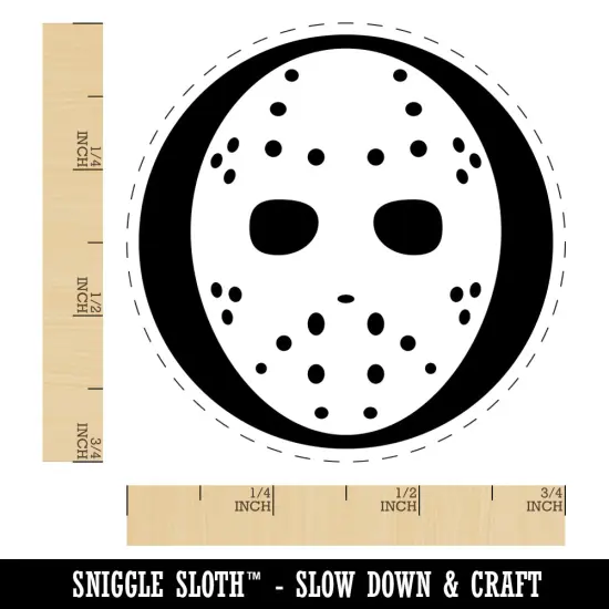 Hockey Mask Goalie Scary Halloween Rubber Stamp for Stamping Crafting Planners {1}
