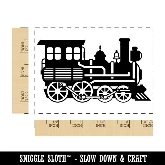 Classic Vintage Locomotive Train Steam Engine Rectangle Rubber Stamp for Stamping Crafting {1}
