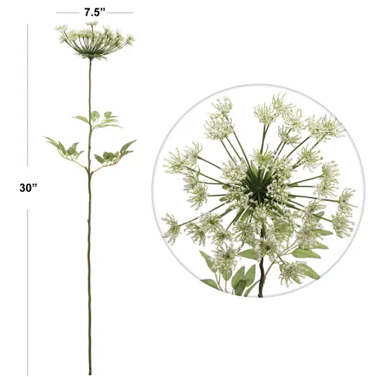 30" White Queen Anne's Lace Spray - Set of 12, Lifelike Artificial Blooms, Elegant Floral D&eacute;cor, Perfect for Events & Home - Ideal for All Seasons, Floral Home by Artificial Flowers {2}