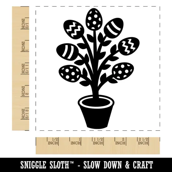 Easter Egg Tree Square Rubber Stamp for Stamping Crafting {1}